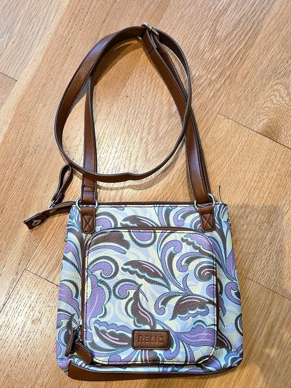 Relic Abstract Print Shoulder Bag in Blue & Purple